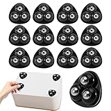 12pcs Self Adhesive Mini Caster Wheels for Small Appliances,Sticky Pulley Swivel Casters for Kitchen Appliances,360°Rotation Swivel Rollers for Furniture Storage Bins Trash Can