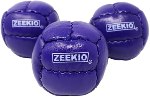 Vista 20 de Zeekio Galaxy Malabares - Pelotas de cuero genuino de 12 paneles de primera calidad, 4.59 oz, 2.638 in, paquete de 3 (rojo)
