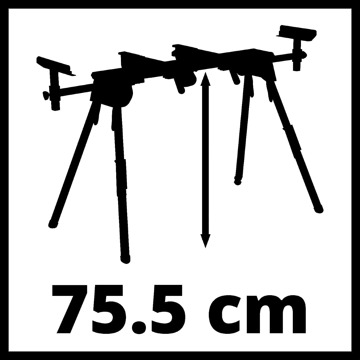 Einhell Piètement stationnaire MSS 1608 (piètement pour scies à onglet, réglable en hauteur, supports extensibles avec roulettes, repliable pour un faible encombrement)