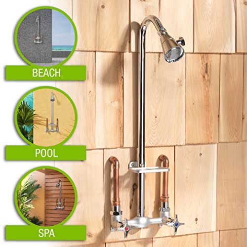 Homewerks 3070-252-BN-B-WS Outdoor Shower Kit with Soap Dish, Corrosion, Rust Resistant Brushed Nickel by Homewerks Worldwide - Image 3