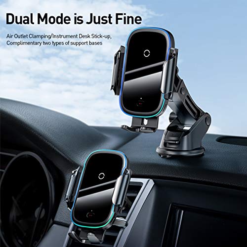 Image of Wireless Car Charger,15W Qi Fast Charging Auto-Clamping Car Mount,Windshield Dash Air Vent Phone Holder Compatible iPhone 11 /11 Pro /11 Pro Max /Xs MAX /XS /XR /X /8 /8+,Samsung S10 /S10+ /S9 /S9+ /S8 /S8+