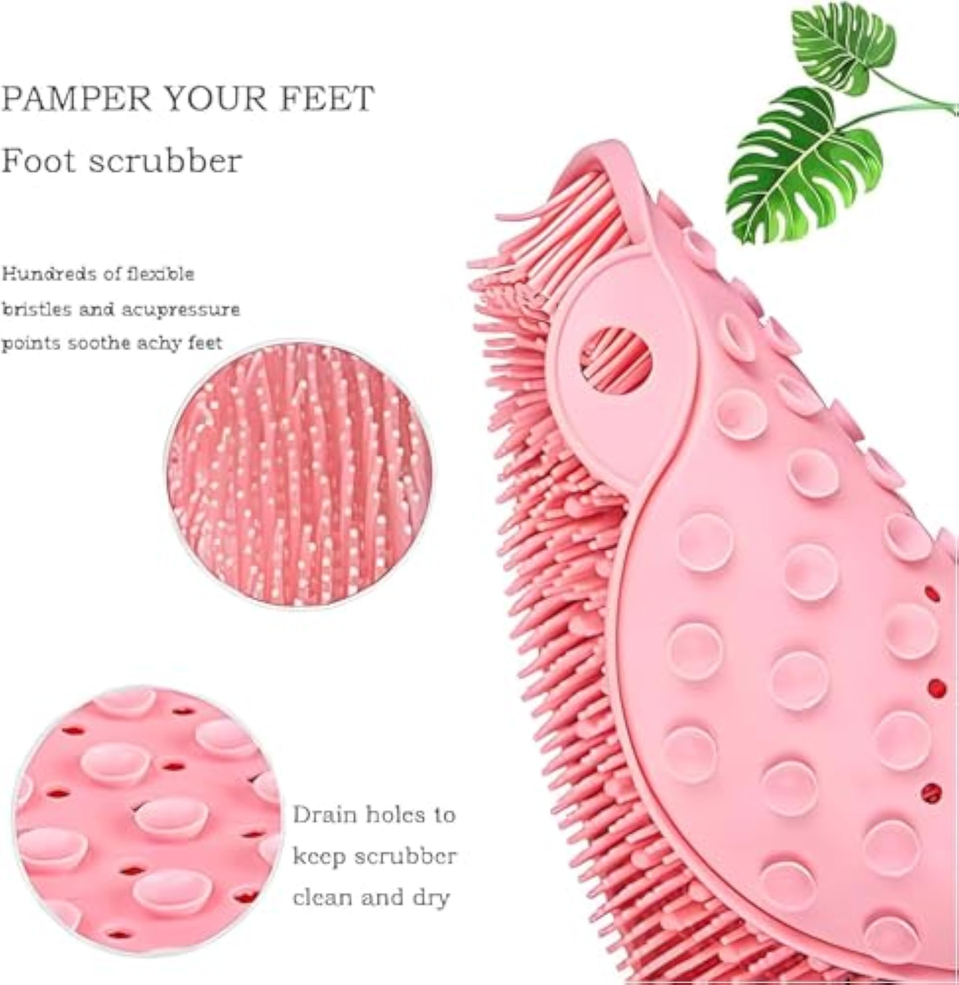 Shower Foot Massager Scrubber, Non-Slip Silicone Brush