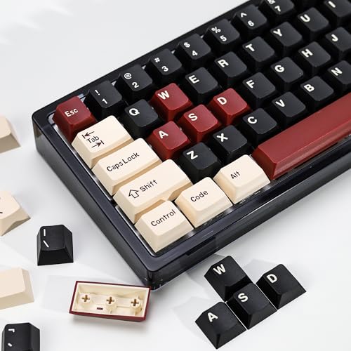 KBDiy Rome PBT Double Shot Custom Keycap Set,174 Keys Black Gaming Key Caps Keycaps 60 Percent Cherry Profile Keycaps for 61/64/68/84/87/100/104/108 Mechanical Keyboard