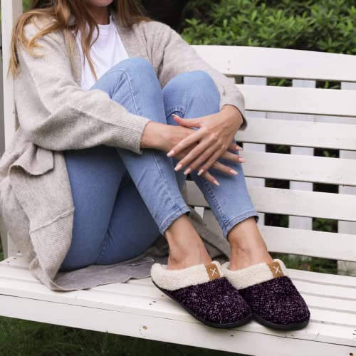 Image of ULTRAIDEAS Women's Indoor Bedroom Slipper with Memory Foam, Gift for Women, Wool-Like House Shoe with Anti-Skid Rubber Sole for Ladies