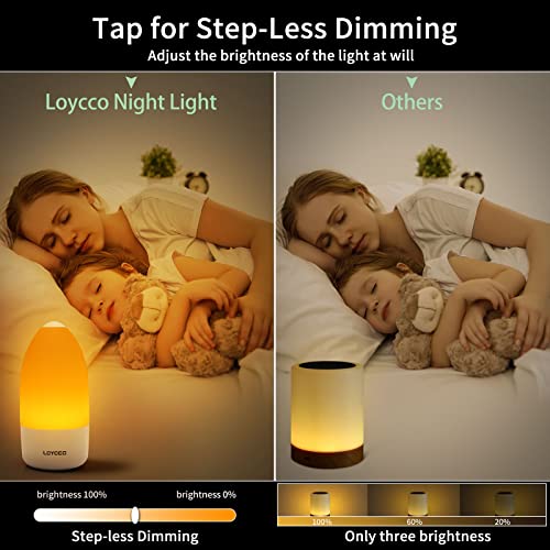 Loycco Baby Night Light For Breastfeeding, Eyes Caring Bedside Night Light With Color Changing Mode/Dimming Function/Hook For Kids, Rechargeable Baby Night Light With 1H Timer & Touch Control #TOP3