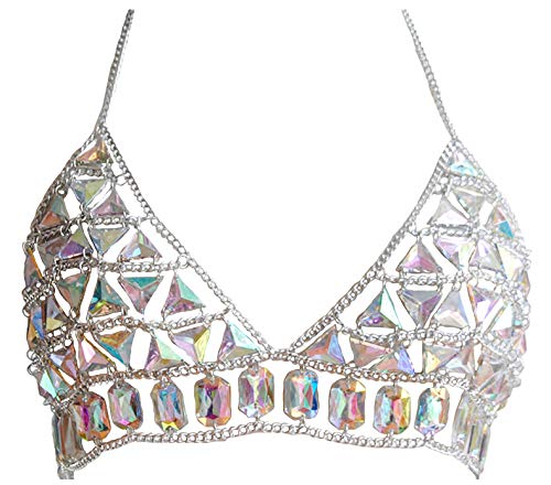Connie Cloris Women's Sexy Suit Body Chain (Silvery Color Bra chain -099-2)