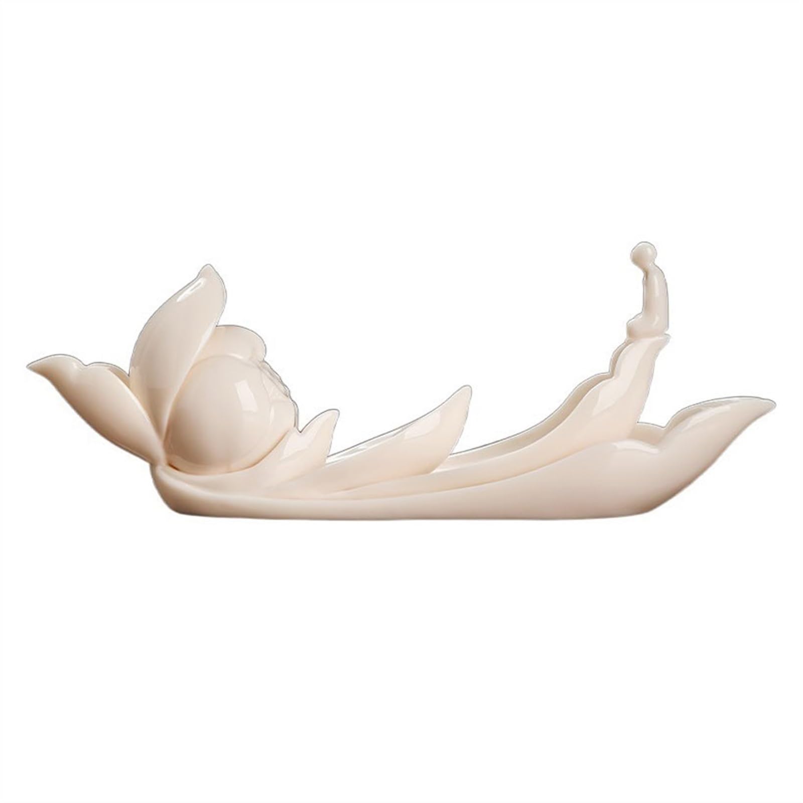 Incense Pot Vintage Zen Decorative Ornaments Exquisite Ceramic Incense Burner Creative Lotus Boat Shaped Holder