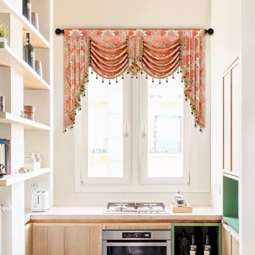 Cortinas de damasco doradas ELKCA de alta gama con elegante caída de cascada para salón 2