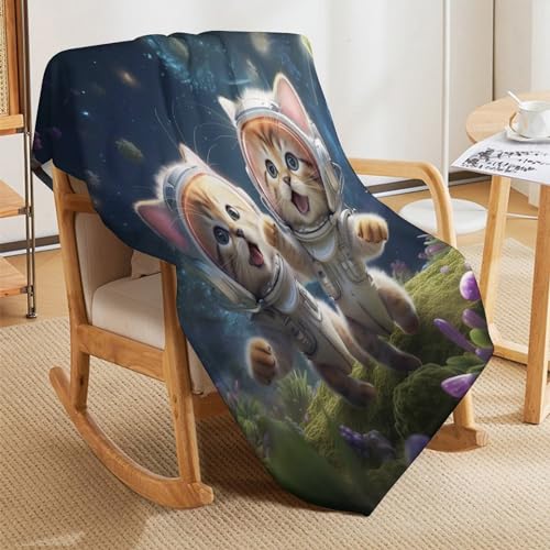 Couverture moelleuse chat mignon plaid flannel polaire lit - 8