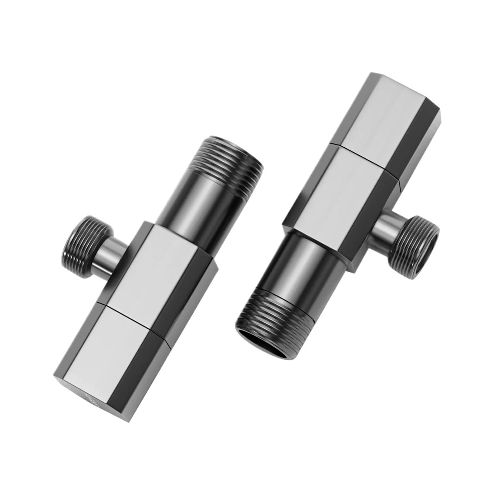 All Copper Triangle Valve Water Heater Toilet Angle Octagonal Kitchen hot and Cold Universal(Gun Gray)