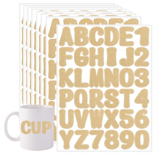 Letter Stickers,2 inch 16 Sheets Kraft Paper Color Alphabet Sticker,Self Adhesive Vinyl Letter Stickers Mailbox Numbers,Self Adhesive Letters Stickers for Bulletin Boards Classroom Home Decor