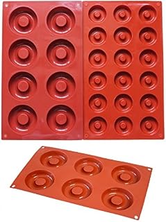 6/8/18 Cavity Silicone Donut Molds Non Stick Doughnut Mould Baking Oven Tray (Set of 3 (Donut Molds))