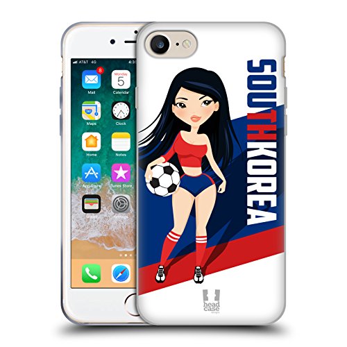 Coque gel de qualité militaire pour iPhone 7 et SE motif football Corée du Sud
