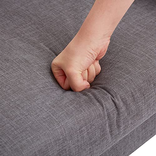 Huimo Accent Chair With Ottoman,Upholstered Button Tufted Armchair,Linen Fabric Sofa Chairs Reading Chair For Living Room,Chair For Bedroom, Comfortable Mid-Century Modern Chair,Light Grey #TOP7