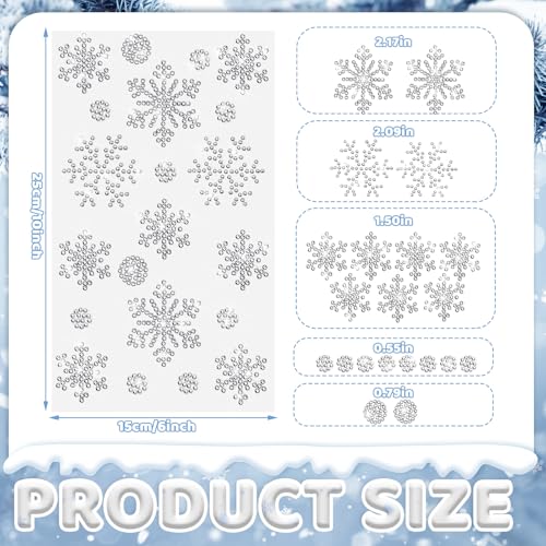 Image of Epakh 84 Glitter Bling Rhinestone Sticker, Snowflake Diamond, Silver | Self Adhesive Gem Stickers for Phone Laptop Car Face Makeup, Sparkly Crystal Rhinestone Decals for Gifts Craft Projects