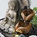 Tankana Tabletop Water Feature Zen Fountain Indoor 4-Tier Outdoor Sitting Buddha Cascading Garden Fountains LED Lights & Pump Soothing Waterfall for Home Decoration Table Desk Office Patio Gray