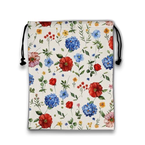 Image of Watercolor Wildflowers Gymnastics Grip Bag Small Gym Storage Pouch for Gymnasts Dancer Grip
