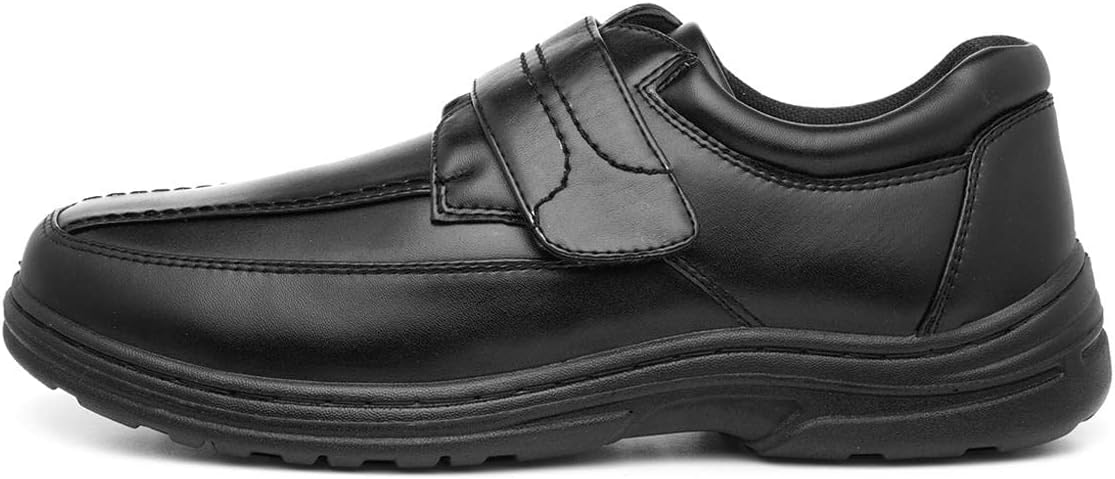 Mens Easy Fasten Black Shoe