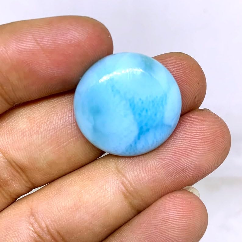 Larimar véritable de 22mm de qualité gemme pour des bijoux artisanaux d'exception - 2