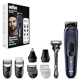 Braun Recortadora de Barba Series 7, Máquina Cortar Pelo, Cortapelos Hombre, Kit 10 en 1 Para Barba, Pelo, Depilación Masculina y Más, MGK7410