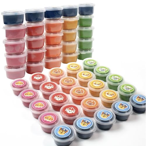 Paw Patrol Dough Party Pack, 25-Pack, Includes Colorful Sensory Doughs, 6 Colors, 2 oz. Each, Reusable Toys, Party Favors for Kids, Travel Toys, 3 Year Old Boy Toy, Sensory Play