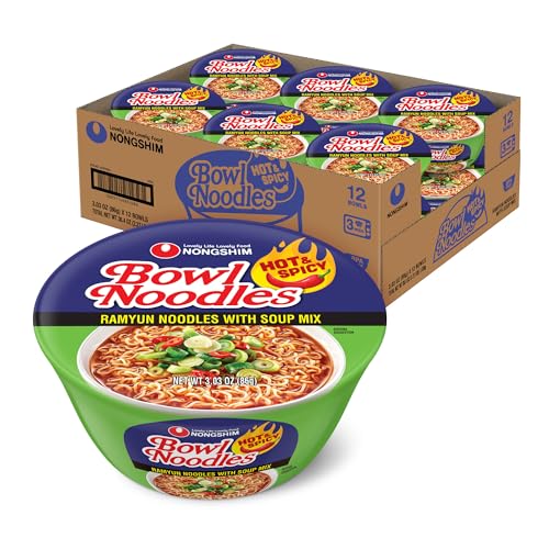 Nongshim Ramen Noodles, Gourmet Instant Ramen bowl, Premium Microwavable Noodle