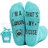 HAPPYPOP Capricorn Zodiac - Birthday Gifts Astrology Horoscope Gifts for Women Men, Fuzzy Fluffy Space Galaxy Capricorn Socks Teens