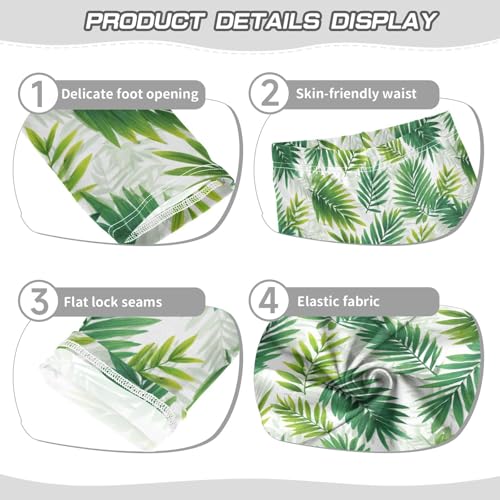 Girls Leggings Tropical Palm Leaves Soft Toddler Leggings for Girls Kids Pants Size 4T-10T3