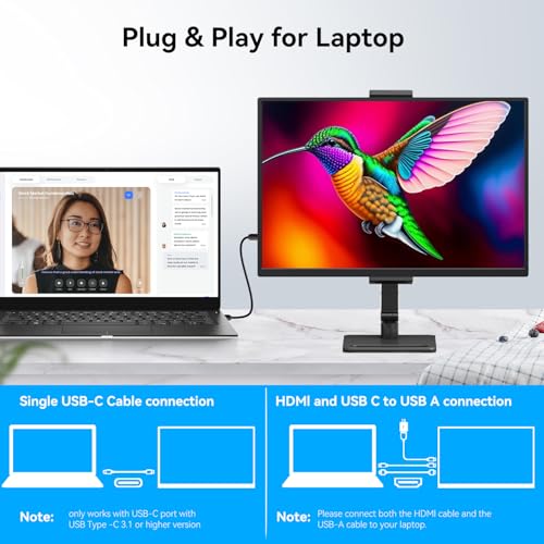 Image of 14 Inch Touchscreen Portable Monitor with Stand, 1920x1200 IPS HDR Ultra Slim USB-C HDMI External Display for Laptop Phone Switch