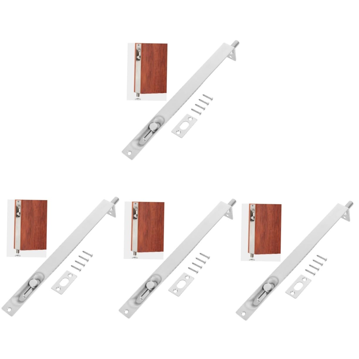Loquet renforcé anti-intrusion pour bloquer une porte coulissante en acier, 4 pces