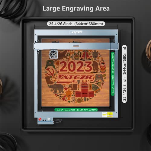 Atezr V35 Plus 160W Laser Engraver With Kr Pro Chuck Rotary And Ka Air Assist, 35W Output Power Laser Cutter, Diy Laser Engraver And Cutter Machine For Wood, Black Acrylic, Metal Etc. #TOP6