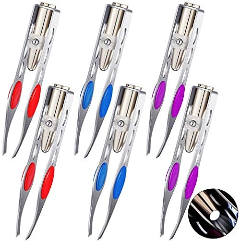 LED Lighted Stainless Steel Tweezers for Precision Hair Removal Cover
