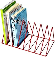 Newspaper File Book Magazine Organizer Holder Stand Rack 8 Table Triangle Slots for Desk, Home, Office, School. Red (11x5 Inches)