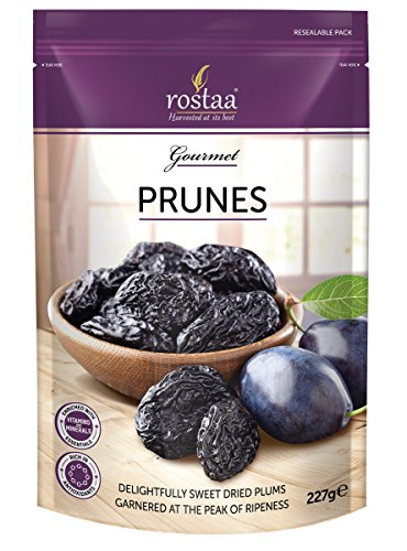 rostaa Prunes Pitted Dried Plumps Pouch, 227 g (Gluten Free, Non-...