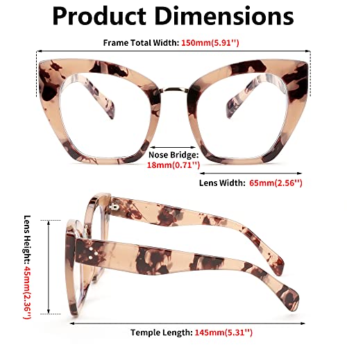 Image of FEISEDY Oversized Blue Light Blocking Glasses Retro Cateye Computer Glasses for Women B4107