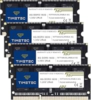 Timetec 32GB KIT(4x8GB) DDR3L / DDR3 1600 MHz (DDR3L-1600) PC3L-12800 / PC3-12800 Non-ECC Ungepuffert 1,35 V/1,5 V CL11 2Rx8 204 Pin SODIMM Laptop Notebook PC Speicher RAM – Ansicht 1