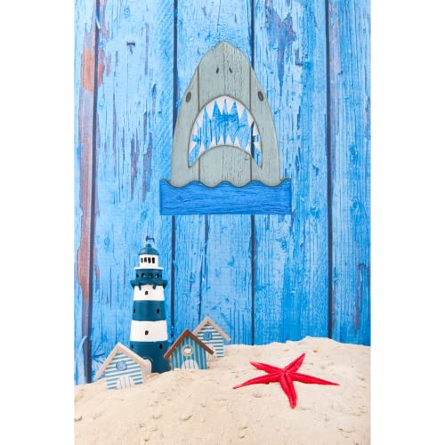 Luxprite Wooden Shark Wall Decor - Decorations For Kids Room Boys Decorative Art Gifts Lovers Ocean Themed Bedroom, Blue White #TOP5