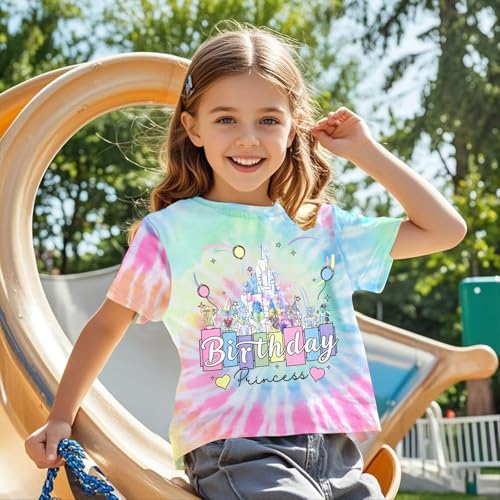 Image of Birthday Girl Shirt Kids Birthday Princess T-Shirt Toddler Girls Birthday Party Tee Cute Birthday Family Tee Tops
