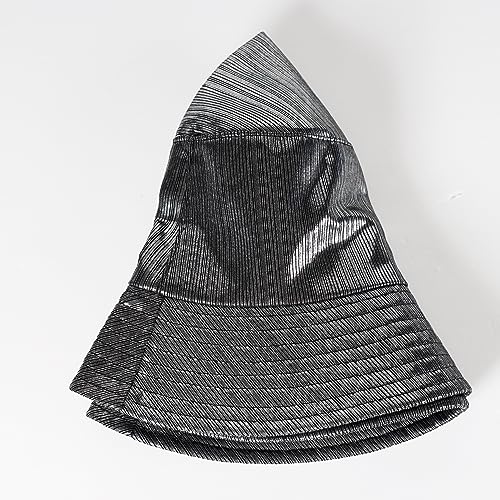 Image of Unisex Metallic Bucket Hat Waterproof Holographic Bucket Hat Fishing Hat Trendy Hip Pop Sun Cap