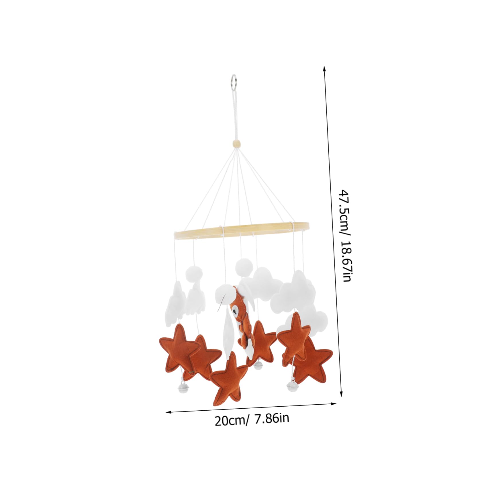 Cabilock Hanging Decoration Safe Cartoon Bear Mobile Cloud Star Charm Wind Chime for Nursery
