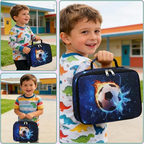 Image of CAMTOP Lunch Box Kids Boys Insulated Lunch Cooler Bag Reusable Lunch Tote Kit for School Travel