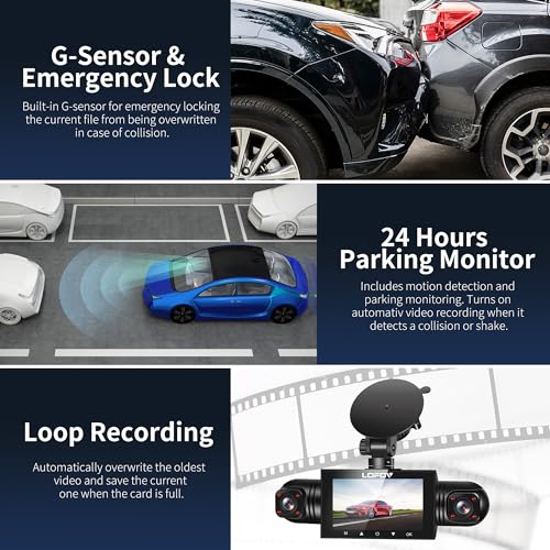 Lofov 360° Dash Cam Front And Rear Inside,Lofov 4 Channel Camera Fhd 1080P,Front Left Right And Rear,Free 64Gb Sd Card,Multi-Ch Dash Camera For Cars,Black Box Trafflc Recorder,Night Vision,24H Parking Mode thumb #6