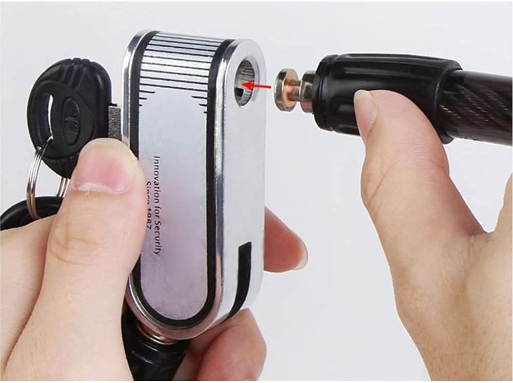 Candado de Bicicleta con Cable de Acero, antirrobo, de aleación de Acero, 80 cm de Largo, Apto para Bicicletas de montaña, Motocicletas, Coches eléctricos y candados de Ciclismo (Negro)
