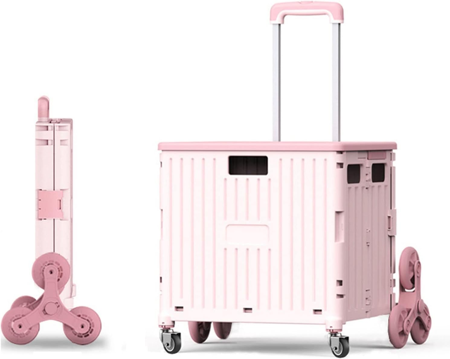 Foldable Shopping Cart with Lid – Lightweight 8 Wheel Utility Food Cart – Portable and Compact Food Storage Solution