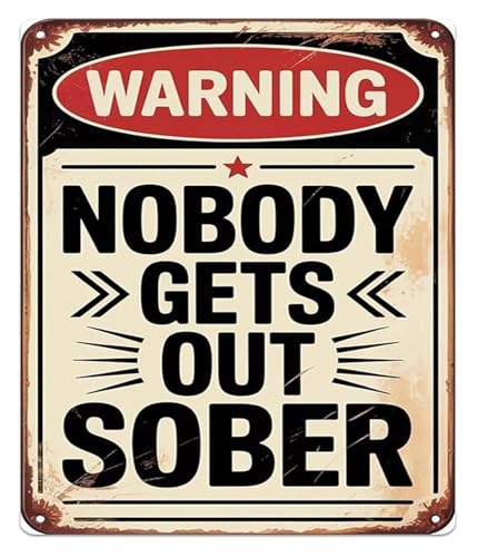 FRFAMJSDF Vintage Bar Rules Sign Humorous Drinking Quote Metal Tin for Pub Man Cave Garage Party Room Wall Decor 8 X 12 in