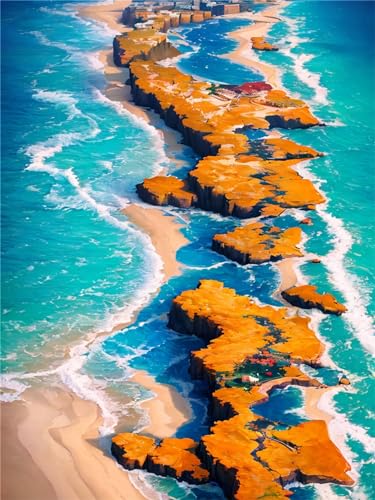 Peinture Diamant Grand Format Canevas Kit Complet Adulte Plage