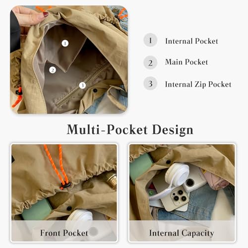 Image of CORIOS Women Nylon Shoulder Bag Waterproof Crossbody Bag Casual Handbag Lightweight Messenger Bag Top Handle Bag