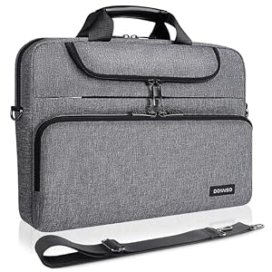 DOMISO Laptoptasche 15.6-16 Zoll Business Laptop Tasche Aktentasche Herren Schultertasche für 15.6" Lenovo IdeaPad ThinkPad/HP Pavilion ENVY/Dell XPS / 16" Macbook Pro/Asus, Dunkelgrau＋Schwarz
