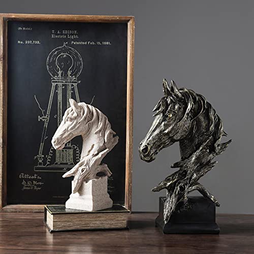 PIGPIGFLY Sculptures,Decorative Animal,Horse Head,Decorative Living Room,Abstract Sculpture,Home Store Decoration,Modern Living Room Ornaments(Black) - Image 2