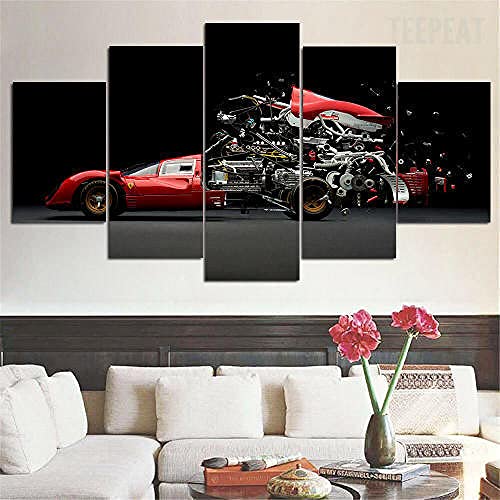 Imprime toile intissee decoration photo voiture tableaux deco murale